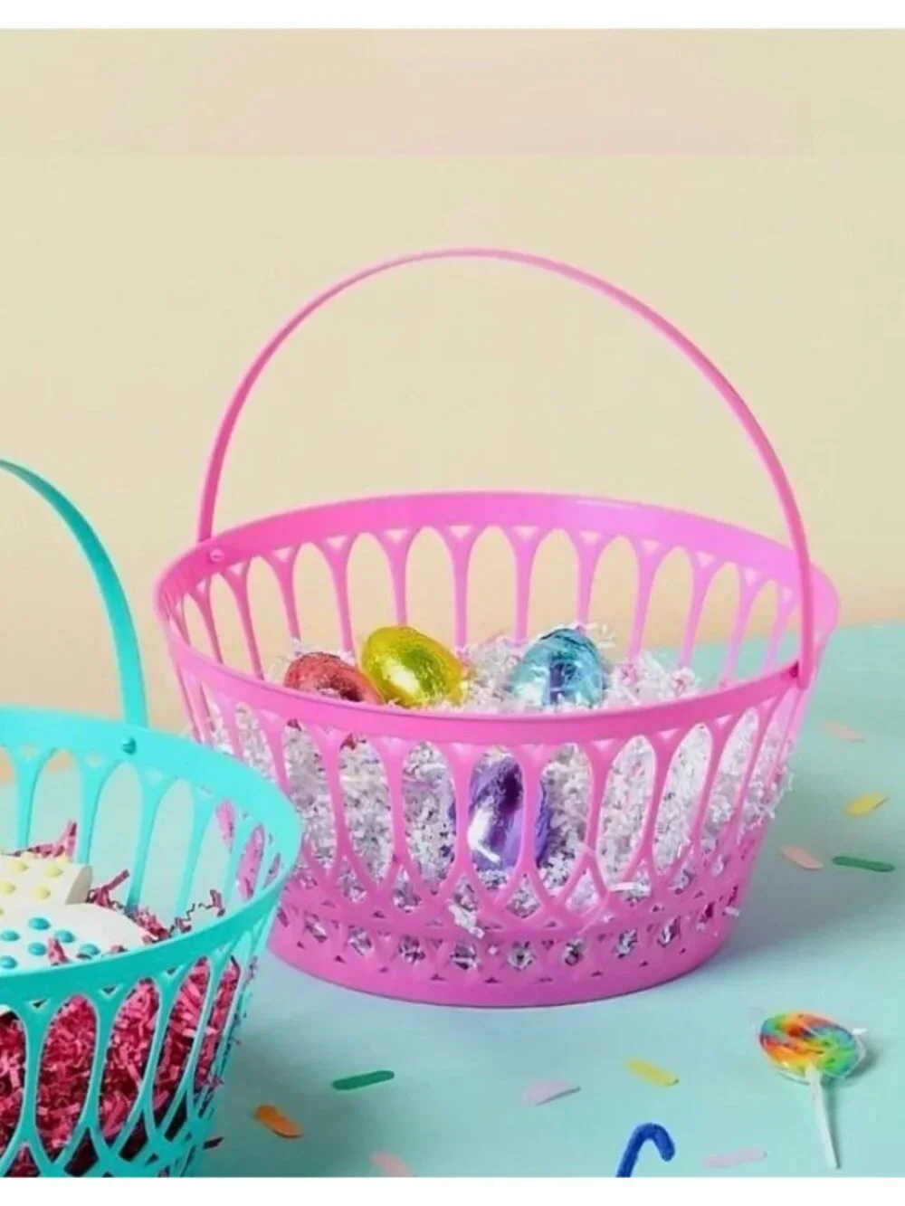 Target Retro Vintage Like Plastic Easter Lattice Basket Pink - Spritz™